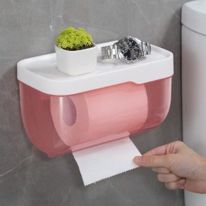 accessoire salle de bain porte papier toilette design transparent