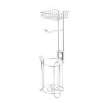 Porte papier toilette sur pied en acier inoxydable