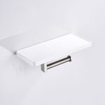 Porte papier toilette avec tablette en acier inoxydable