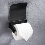 Porte-rouleau de papier toilette noir élégant en acier inoxydable