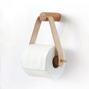 Accessoire de salle de bain en bois pour papier toilette