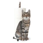 Distributeur papier toilette design chat original