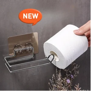 Porte papier toilette mural en acier inoxydable non perforé.