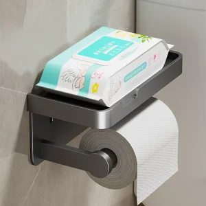 porte-papier toilette - Fixation murale, sans perforation pour salle de bain