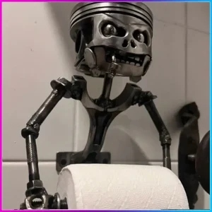 Porte papier toilette en forme de crâne créatif.