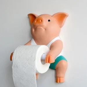 porte-papier toilette en PVC style cochon, boîte à mouchoirs sans perforation.