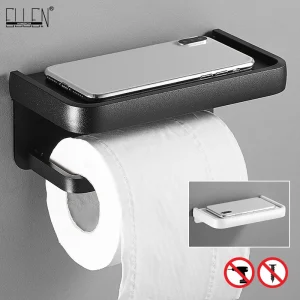 Porte de papier toilette noir Étagère