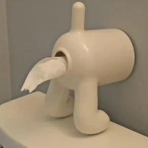 Porte papier toilette mural en forme de fesses de chien.