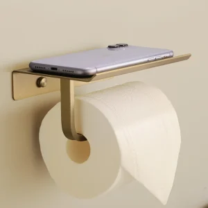 Porte papier toilette noir/doré/argenté/gris pour salle de bain.