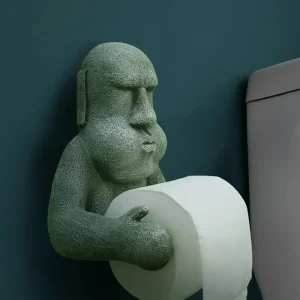 Porte-papier toilette Moai de l'île de Pâques.