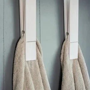 Pince à serviette géante en bois, support mural.